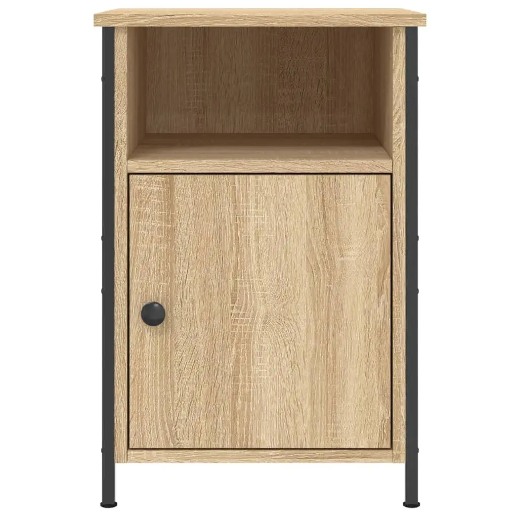 Bedside Cabinets Engineered Wood Brown 2 Piece Nightstands Storage Organiser