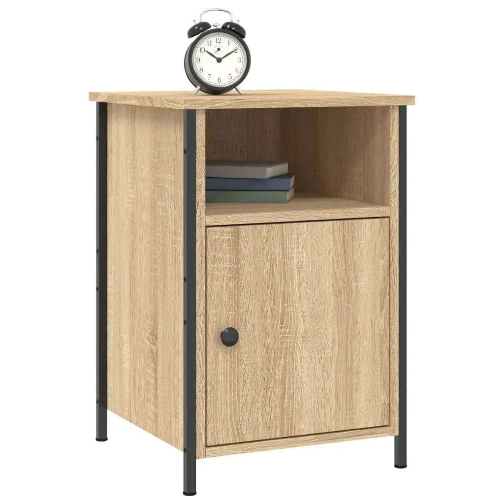 Bedside Cabinets Engineered Wood Brown 2 Piece Nightstands Storage Organiser