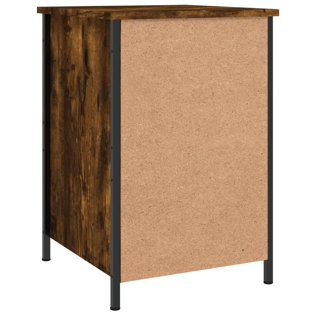 Bedside Cabinet Engineered Wood 40x42x60cm Smoked Oak Storage Nightstand Table 2 Piece