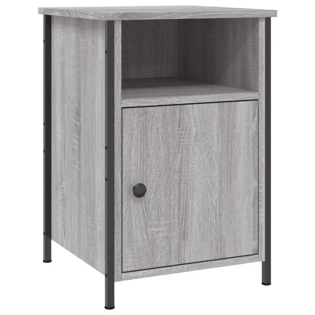 Engineered Wood Bedside Cabinets Grey Sonoma Storage 40x42x60cm Set of 2