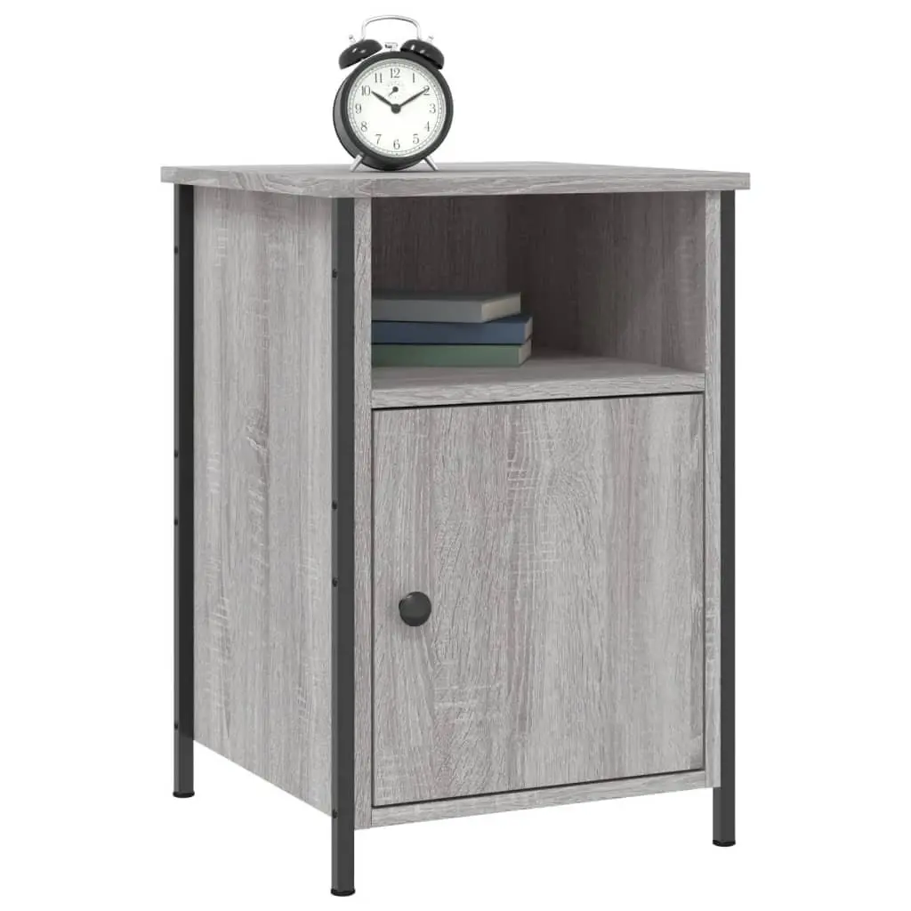 Engineered Wood Bedside Cabinets Grey Sonoma Storage 40x42x60cm Set of 2