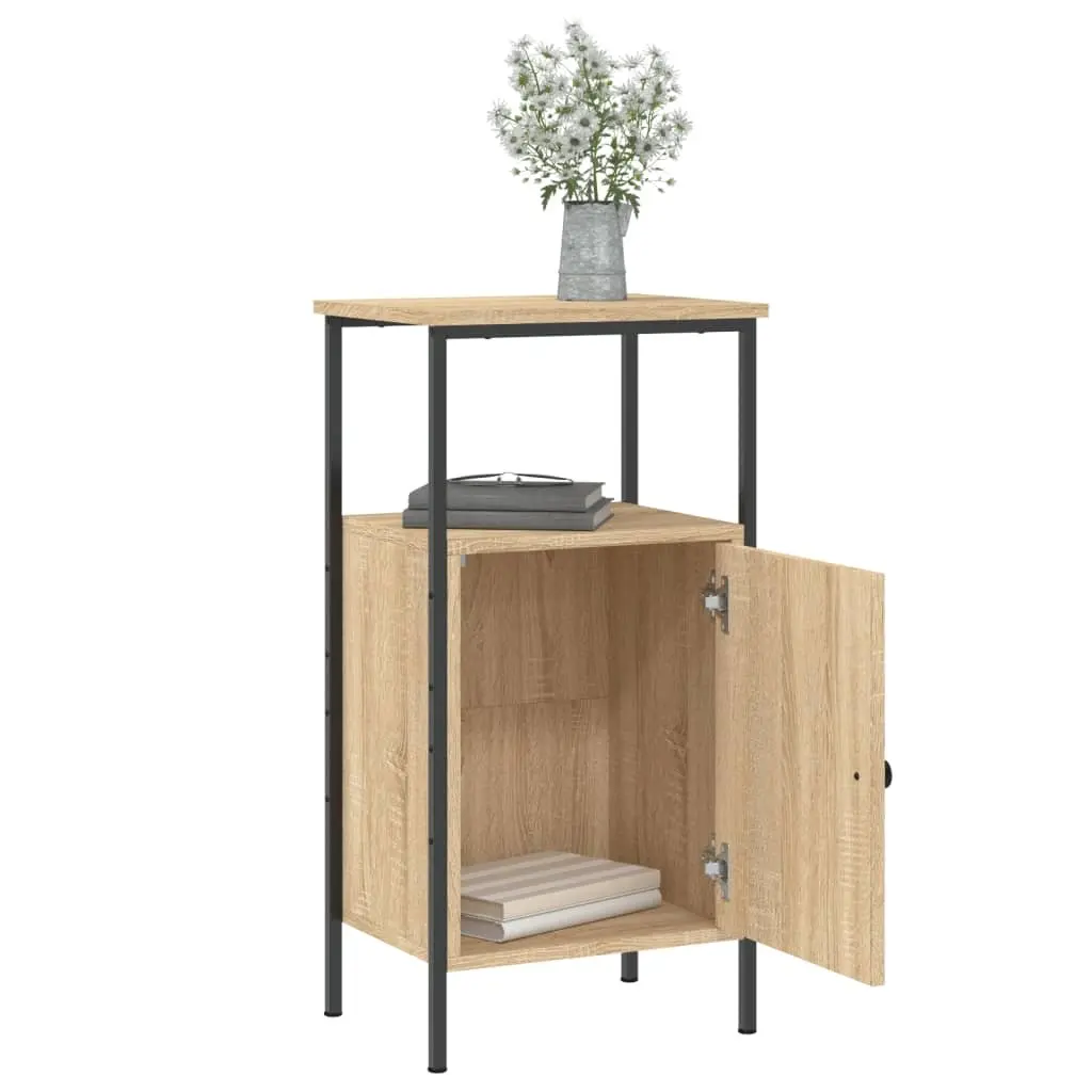 Industrial Nightstand Brown Engineered Wood 41x31x80 cm 2 Piece Bedside Cabinets