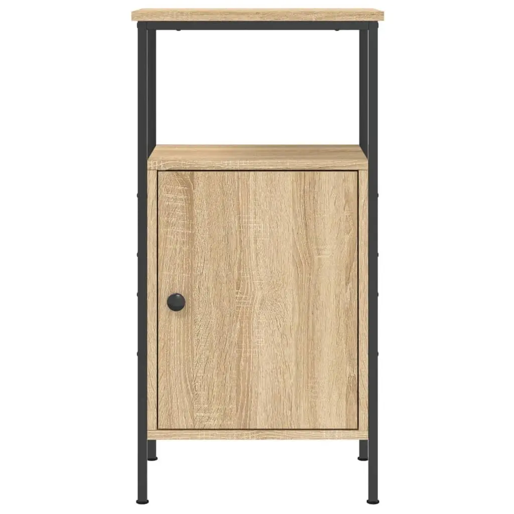 Industrial Nightstand Brown Engineered Wood 41x31x80 cm 2 Piece Bedside Cabinets