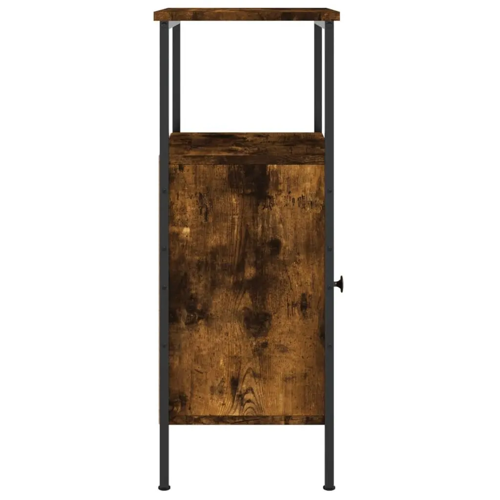 Bedside Cabinets Engineered Wood Iron Frame 41 x 31 x 80 cm Brown Smoked Oak 2 Piece