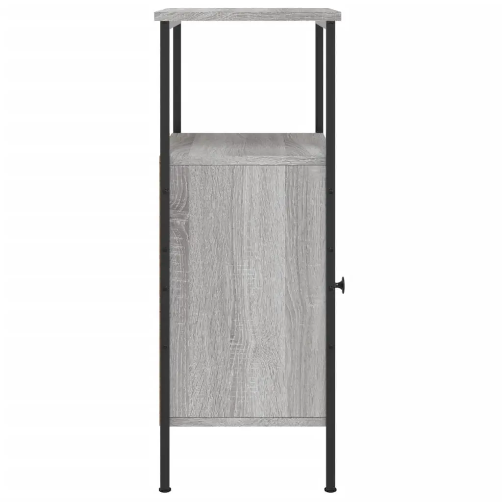 Grey Industrial Nightstand Storage Bedside Cabinets 2 Piece Engineered Wood and Iron Frame 41x31x80cm