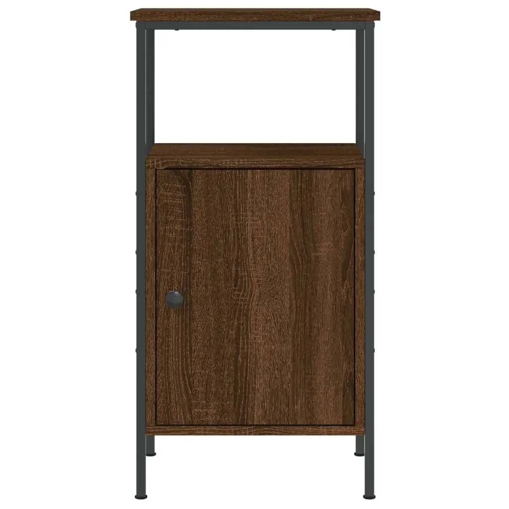 Bedside Cabinets 2 pcs Brown Oak Industrial Style Storage Nightstand 41x31x80cm