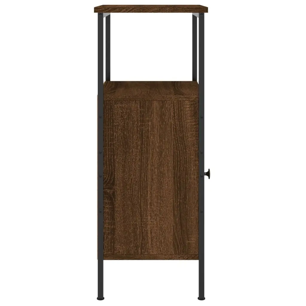 Bedside Cabinets 2 pcs Brown Oak Industrial Style Storage Nightstand 41x31x80cm