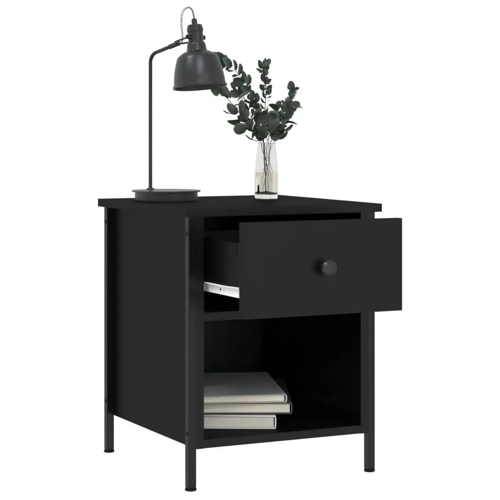 Bedside Cabinets 2 pcs Black 40x42x50 cm Storage Nightstand Bedroom Furniture