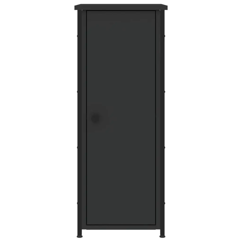 Bedside Cabinets Engineered Wood Iron Frame 32x42x80 cm Black 2 Piece Industrial Nightstand Storage