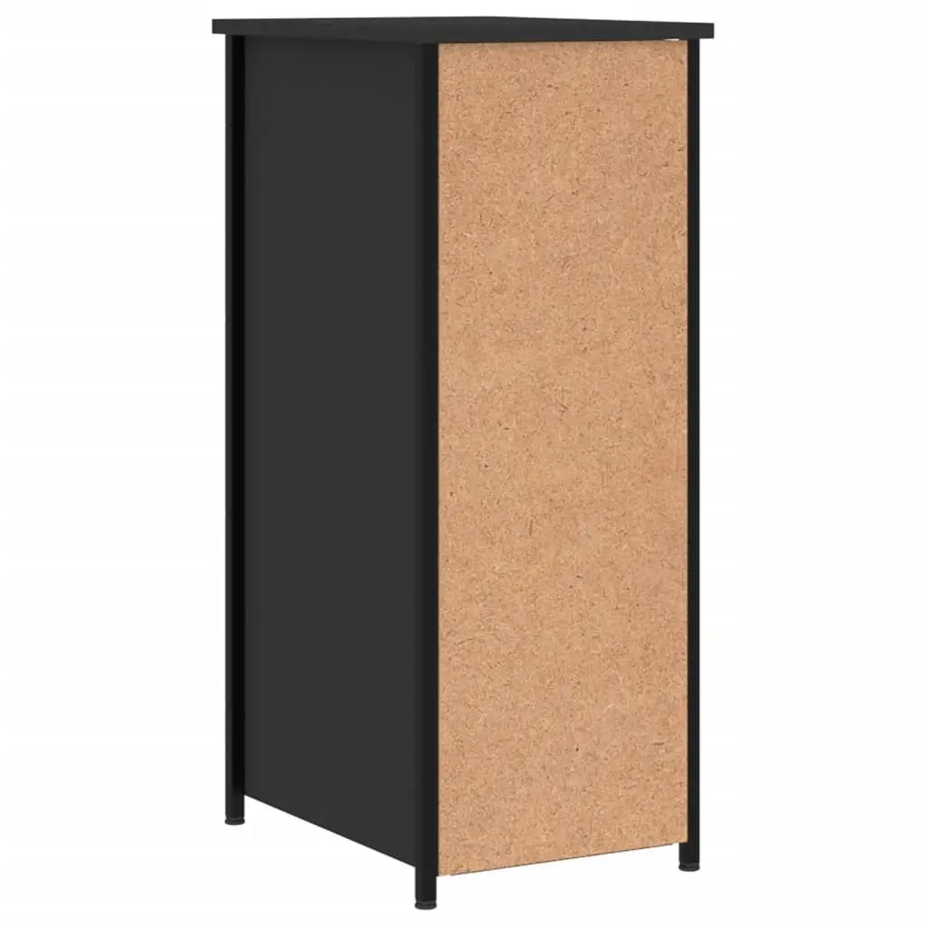Bedside Cabinets Engineered Wood Iron Frame 32x42x80 cm Black 2 Piece Industrial Nightstand Storage