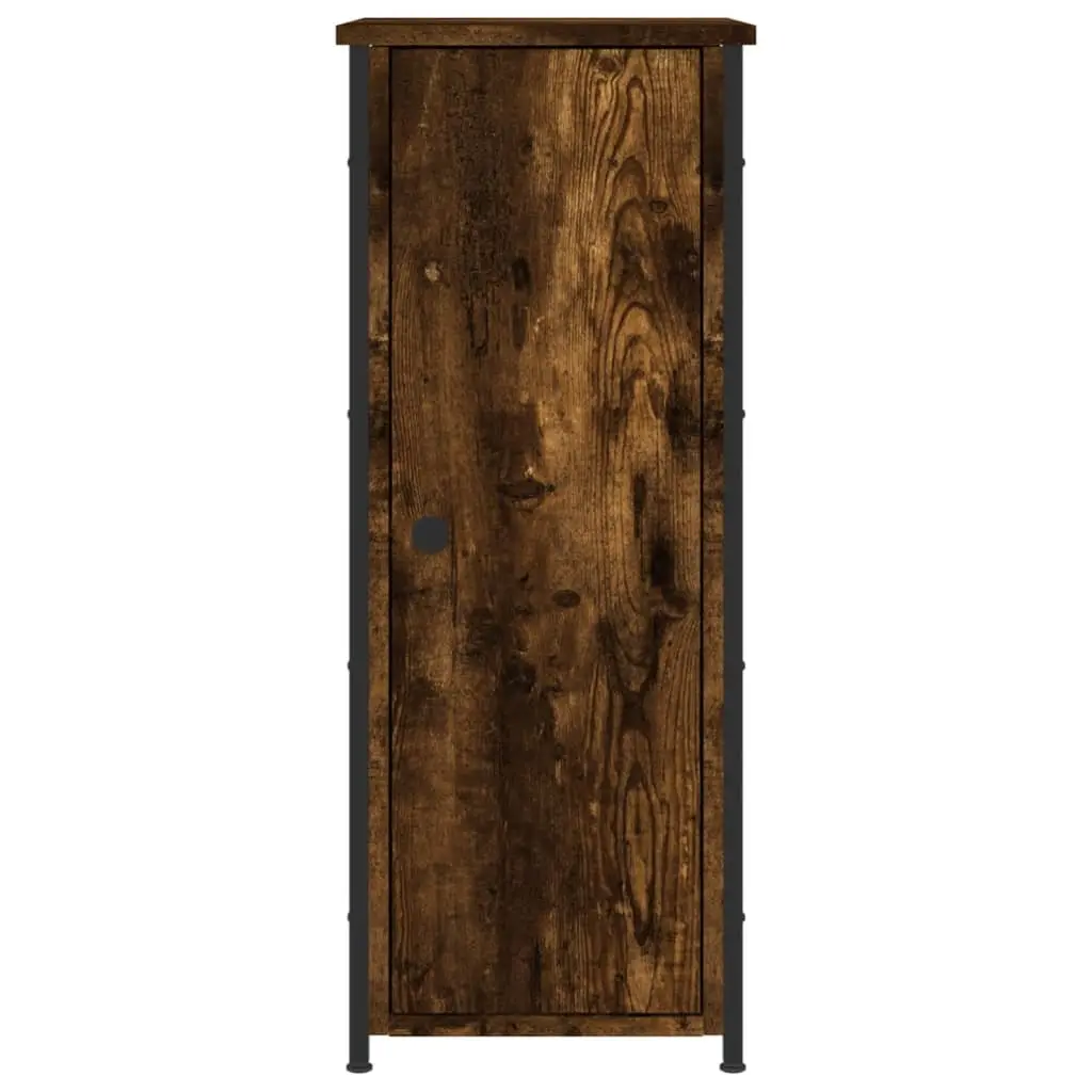 Bedside Cabinets Engineered Wood Iron Frame Brown 32x42x80 cm Industrial Style 2 Piece