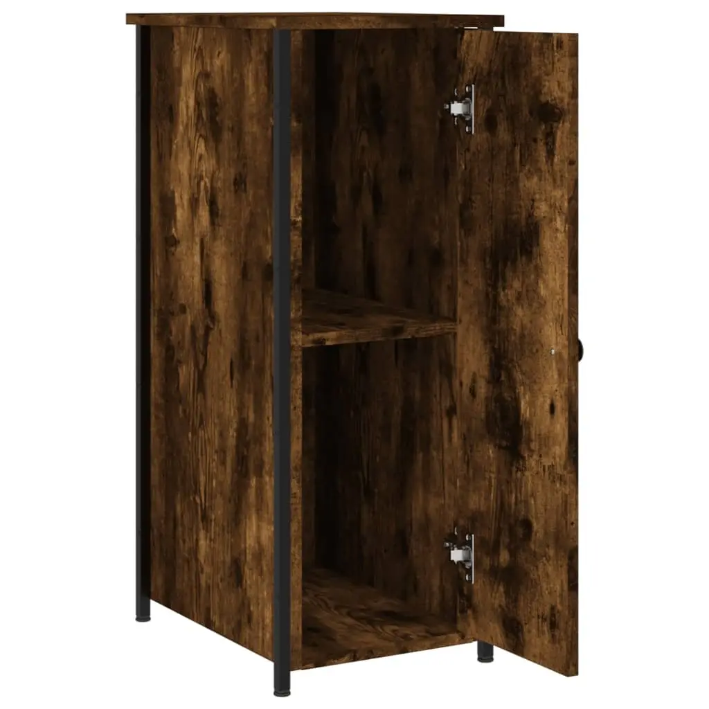 Bedside Cabinets Engineered Wood Iron Frame Brown 32x42x80 cm Industrial Style 2 Piece