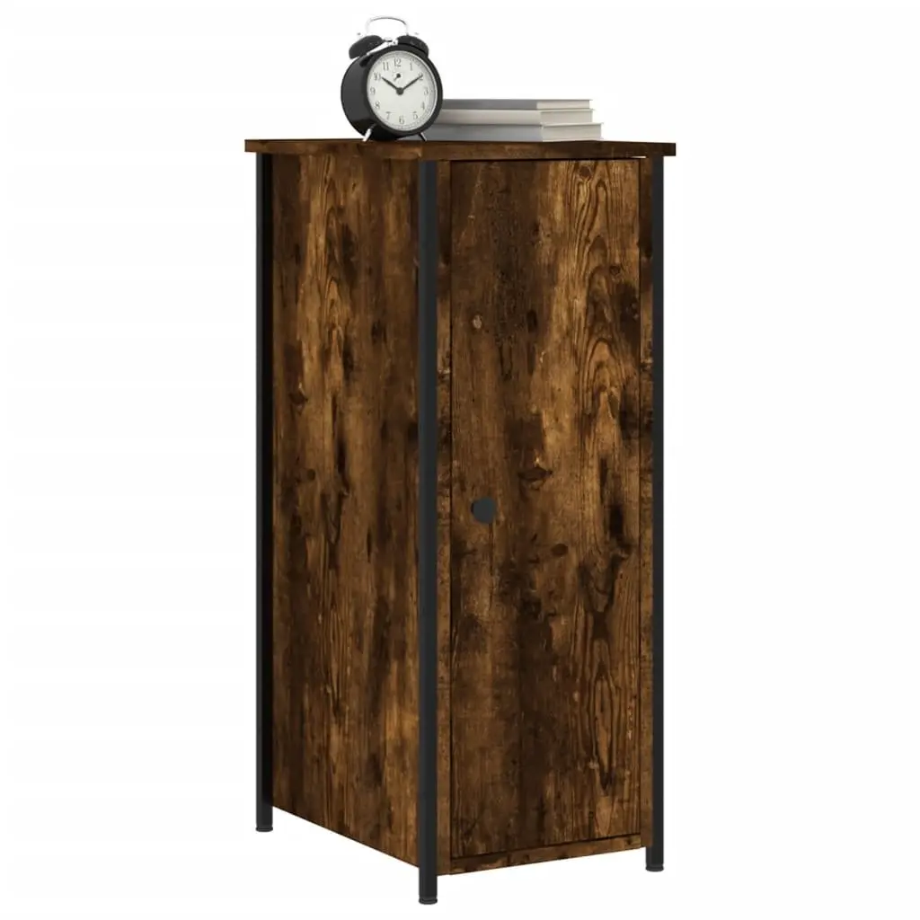 Bedside Cabinets Engineered Wood Iron Frame Brown 32x42x80 cm Industrial Style 2 Piece
