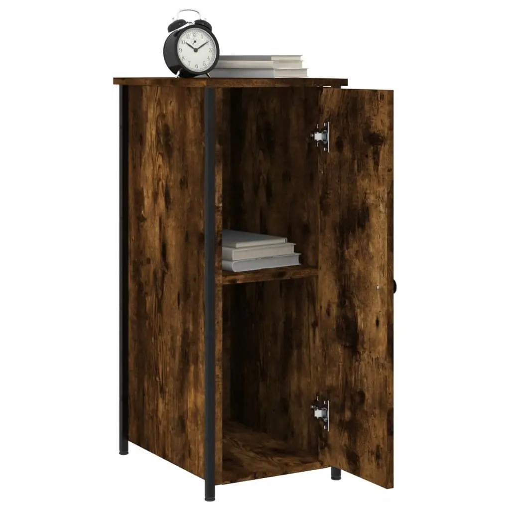 Bedside Cabinets Engineered Wood Iron Frame Brown 32x42x80 cm Industrial Style 2 Piece
