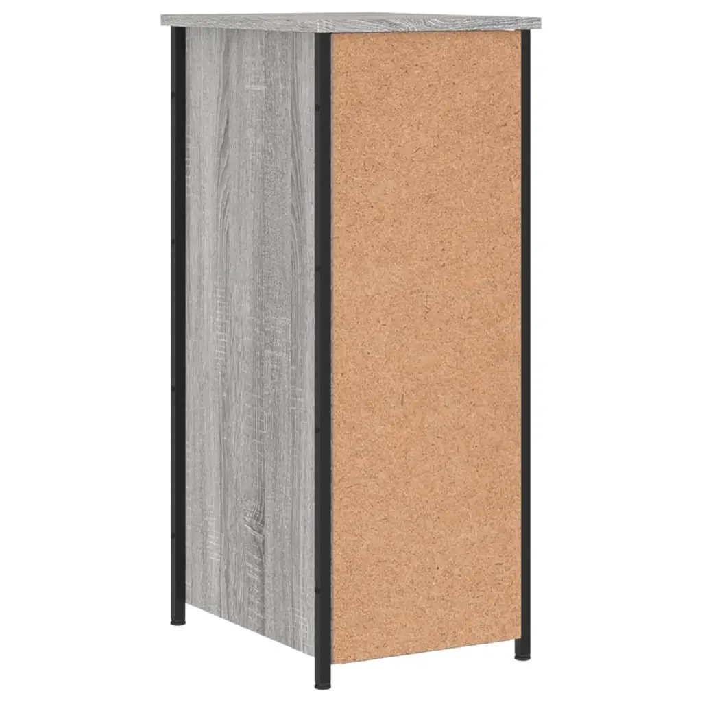 Industrial Style Bedside Cabinets Engineered Wood Grey Sonoma 2 Piece Set