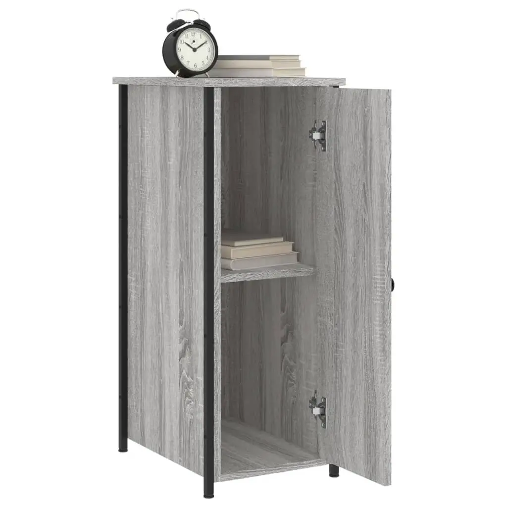 Industrial Style Bedside Cabinets Engineered Wood Grey Sonoma 2 Piece Set