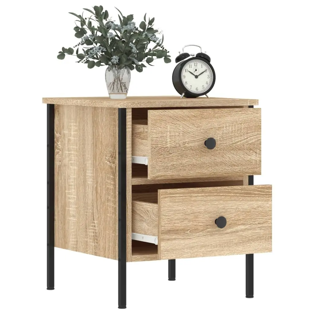 Bedside Cabinet Brown 40x42x50 cm Industrial Style Engineered Wood Storage