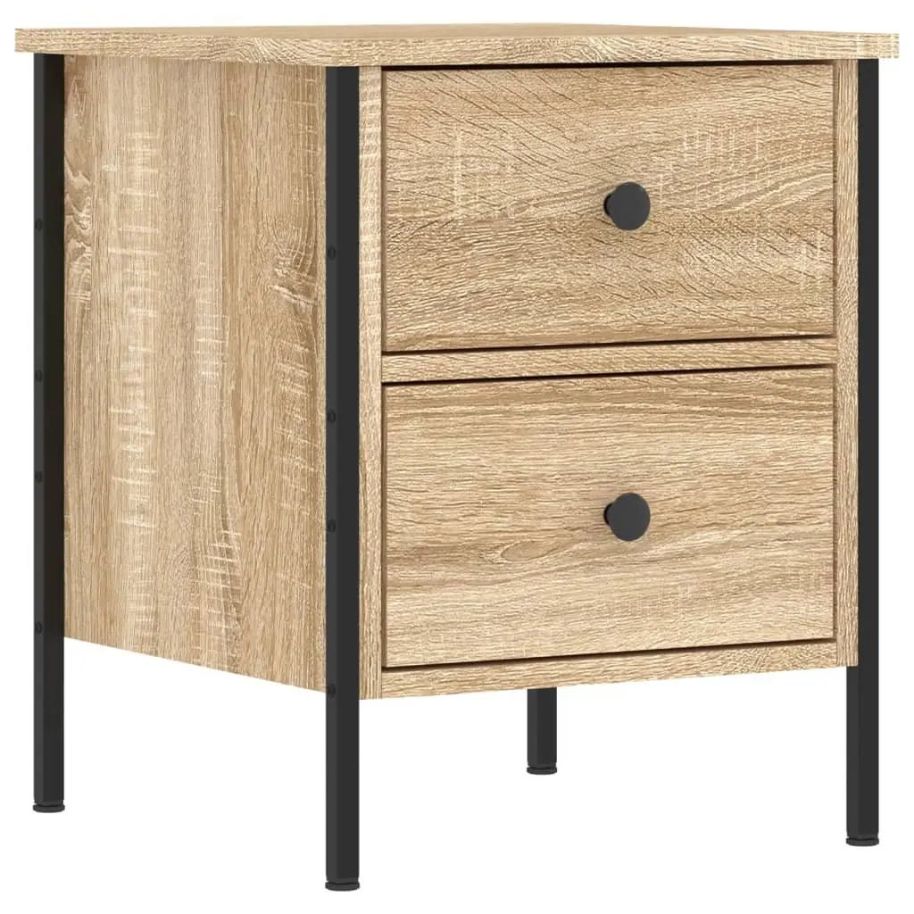 Bedside Cabinets Engineered Wood Brown 2 pcs with Drawers Storage