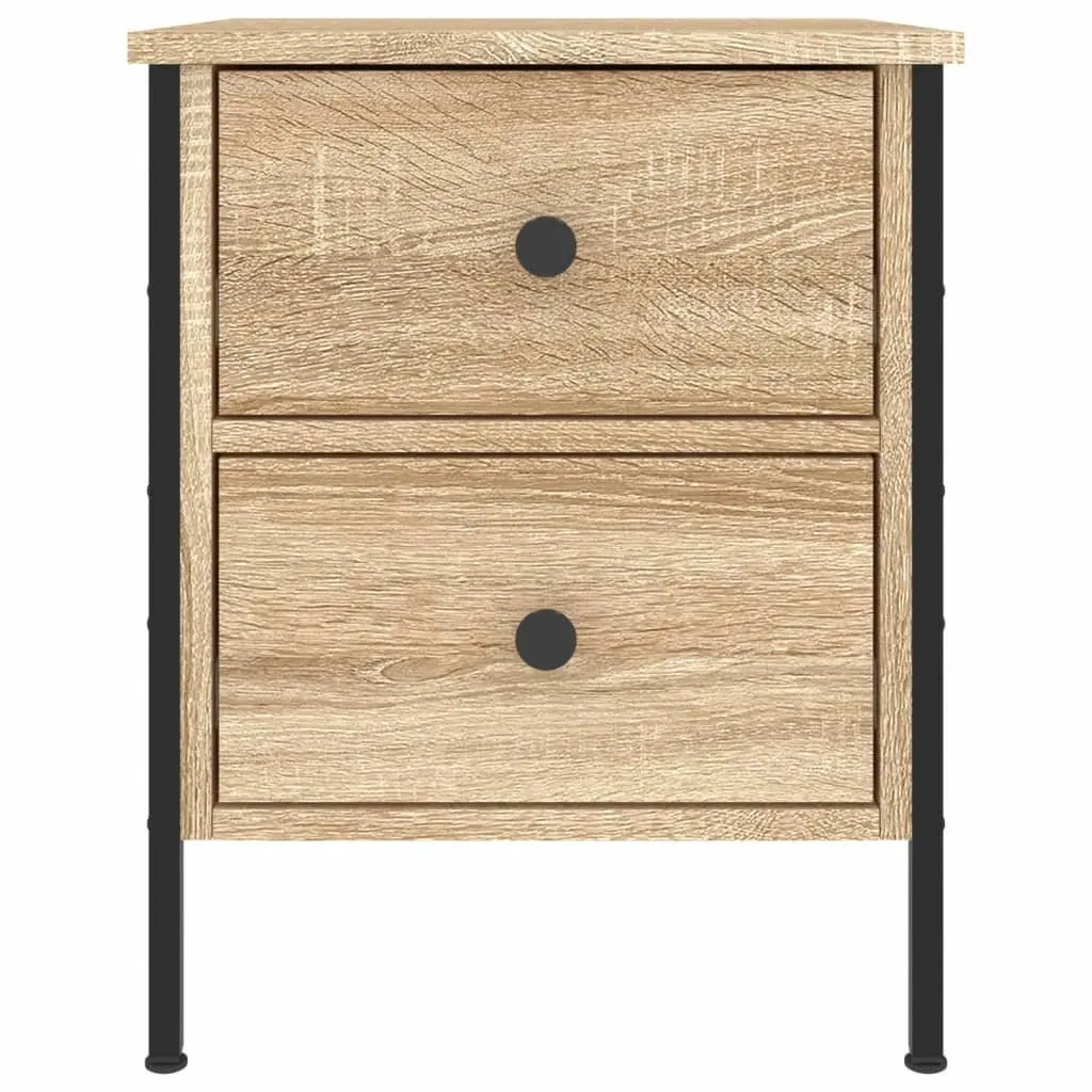 Bedside Cabinets Engineered Wood Brown 2 pcs with Drawers Storage