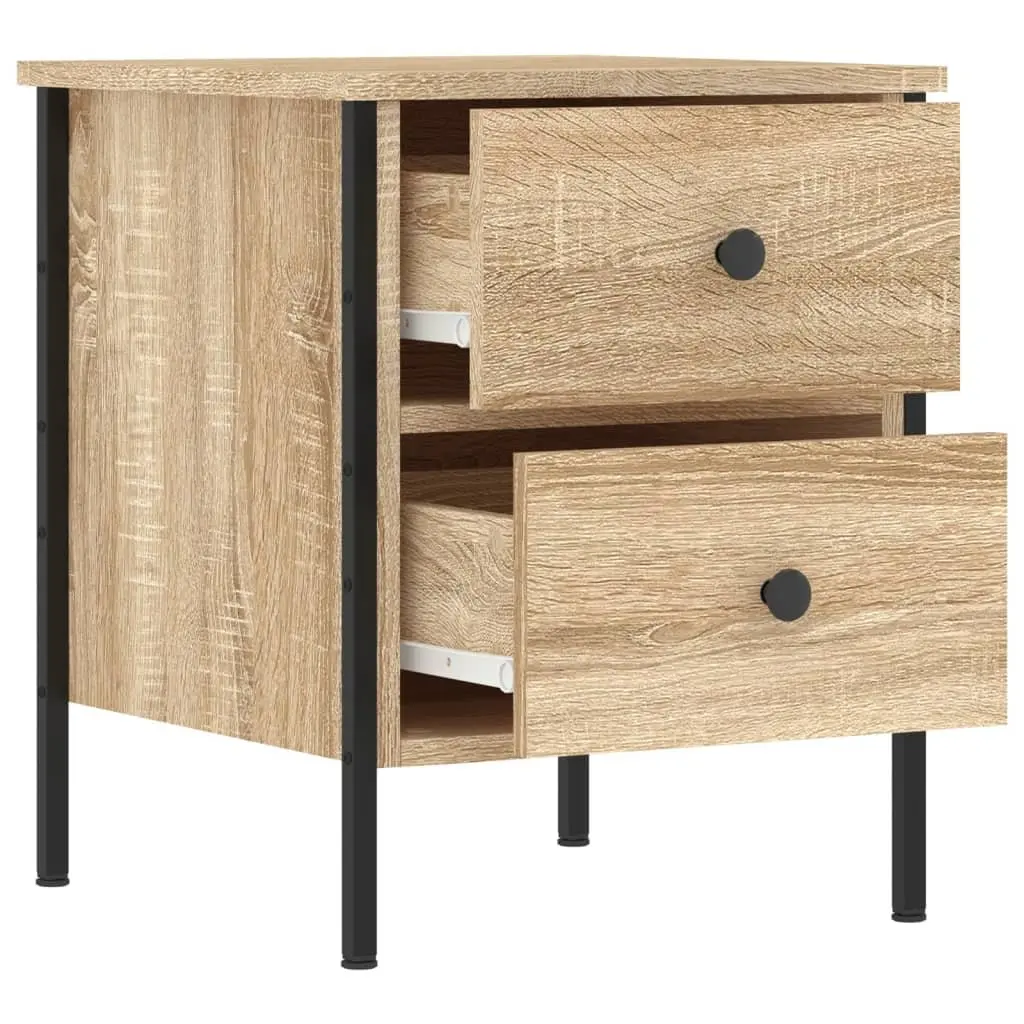 Bedside Cabinets Engineered Wood Brown 2 pcs with Drawers Storage