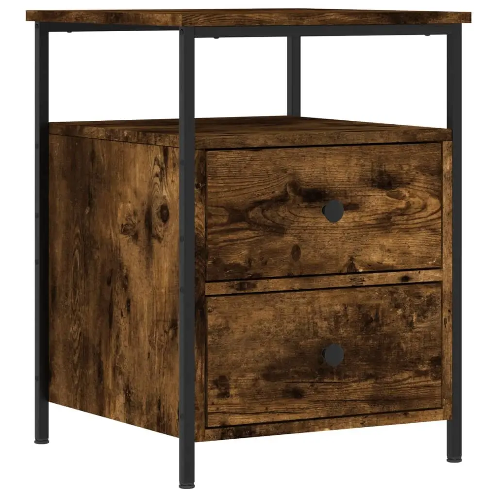 Bedside Cabinets Engineered Wood Brown 2 Piece Nightstands Storage Side Tables