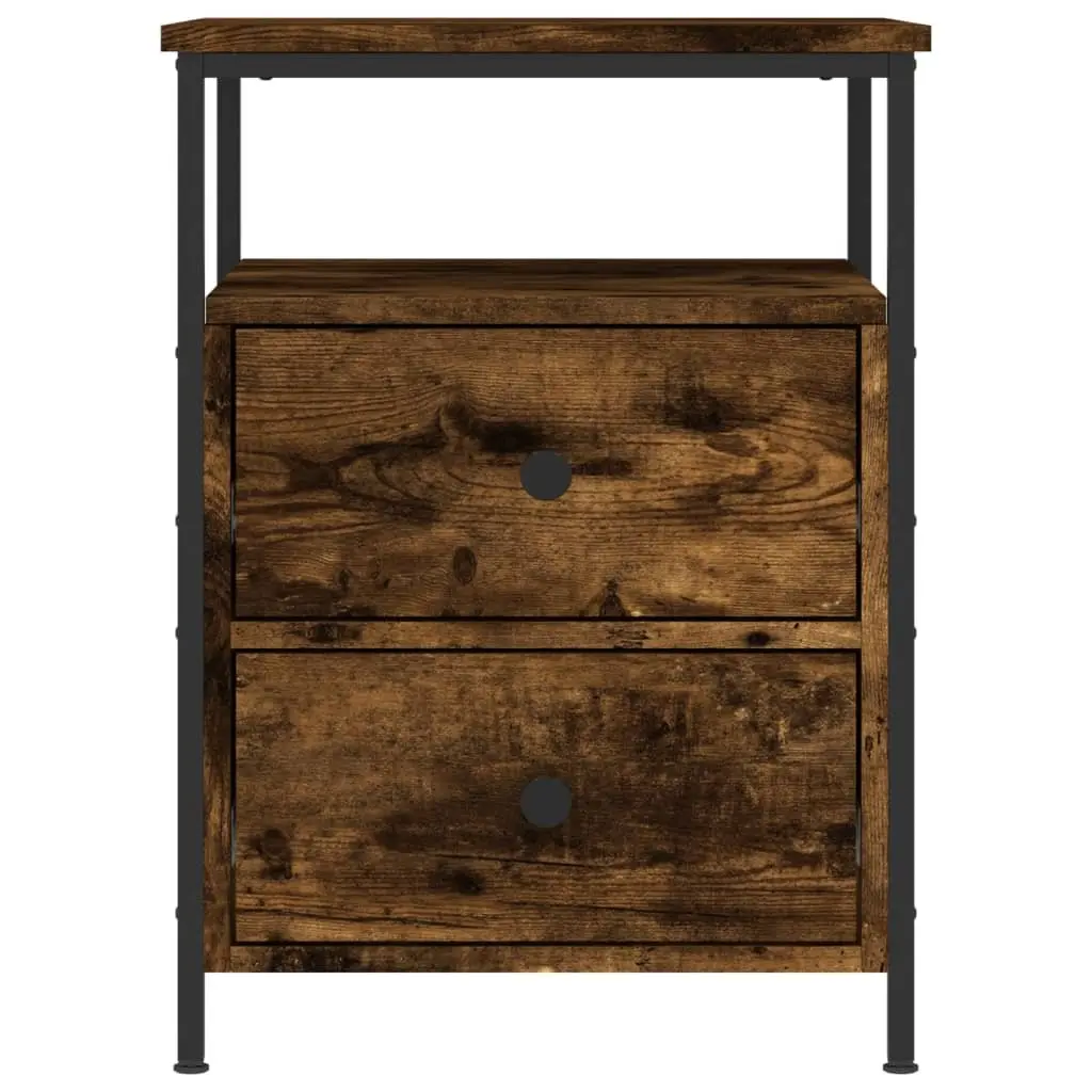 Bedside Cabinets Engineered Wood Brown 2 Piece Nightstands Storage Side Tables