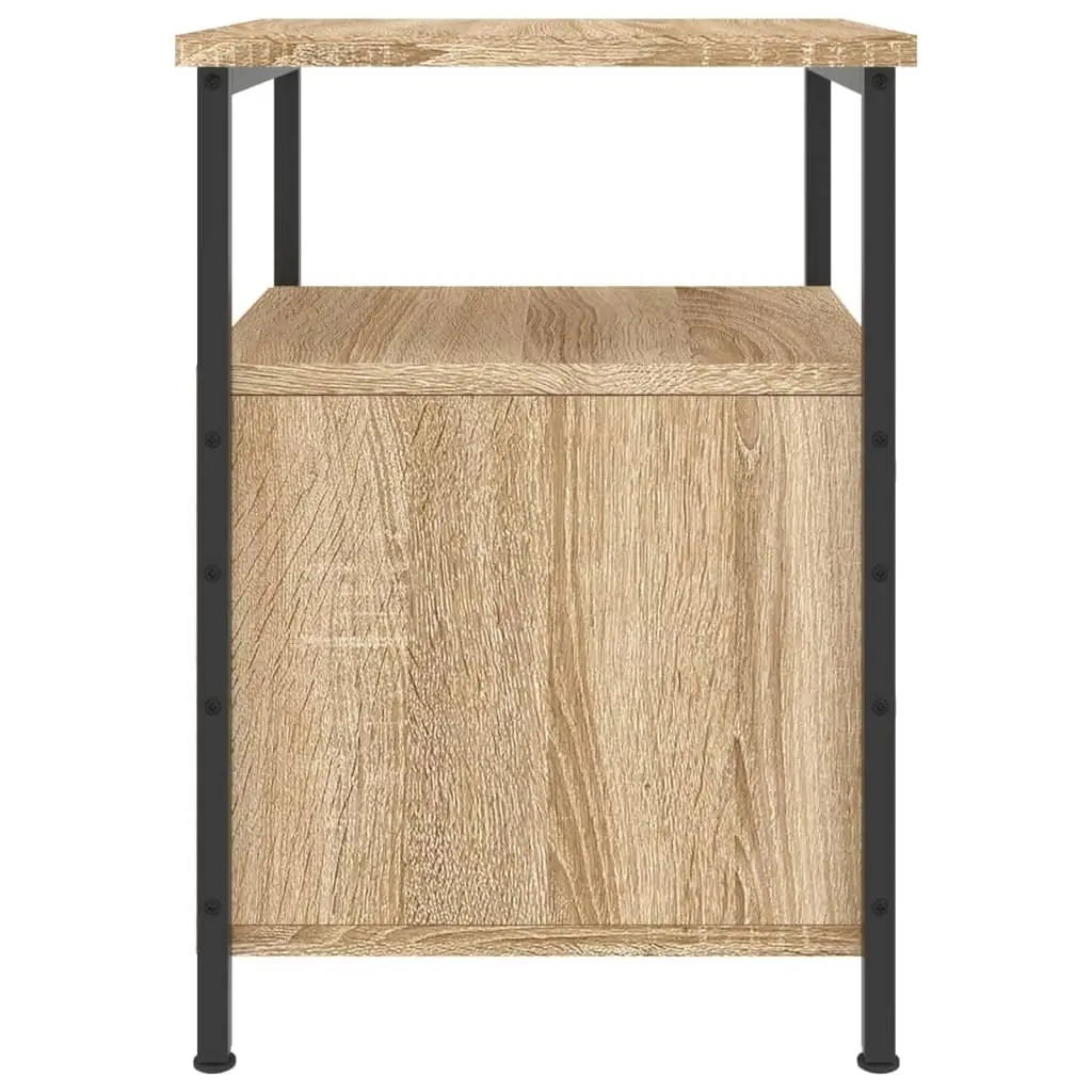Bedside Cabinets Engineered Wood Brown 2 Piece Nightstand Storage Side Table