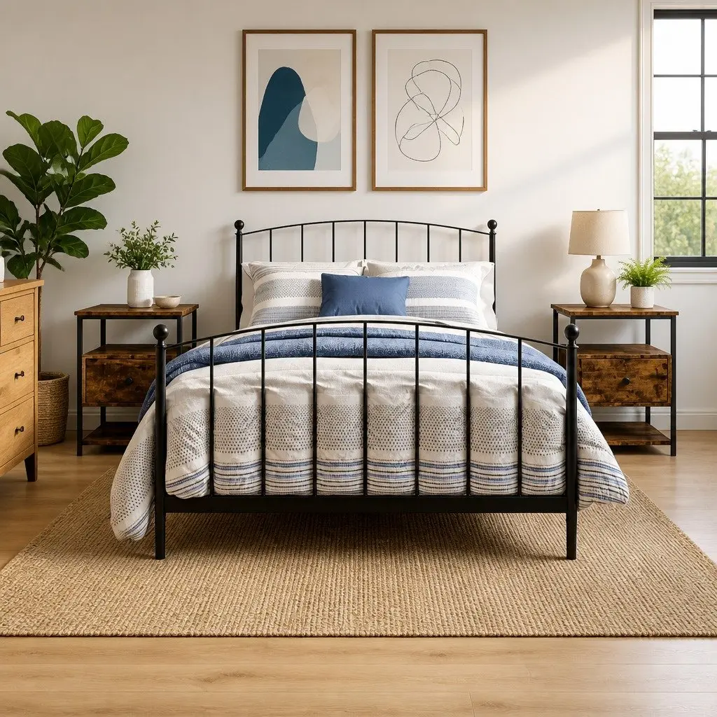 2-Piece Brown Bedside Cabinet Set for Home Use