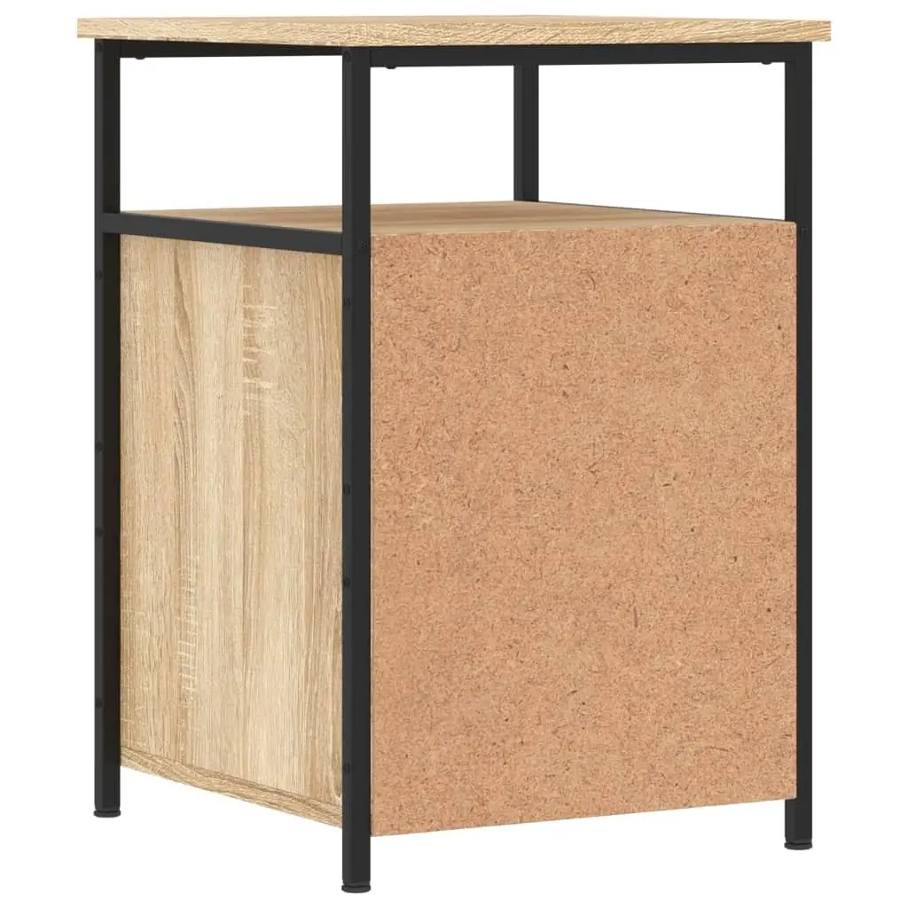 Bedside Cabinets Engineered Wood Iron Frame 40 x 42 x 60 cm Brown 2 pcs