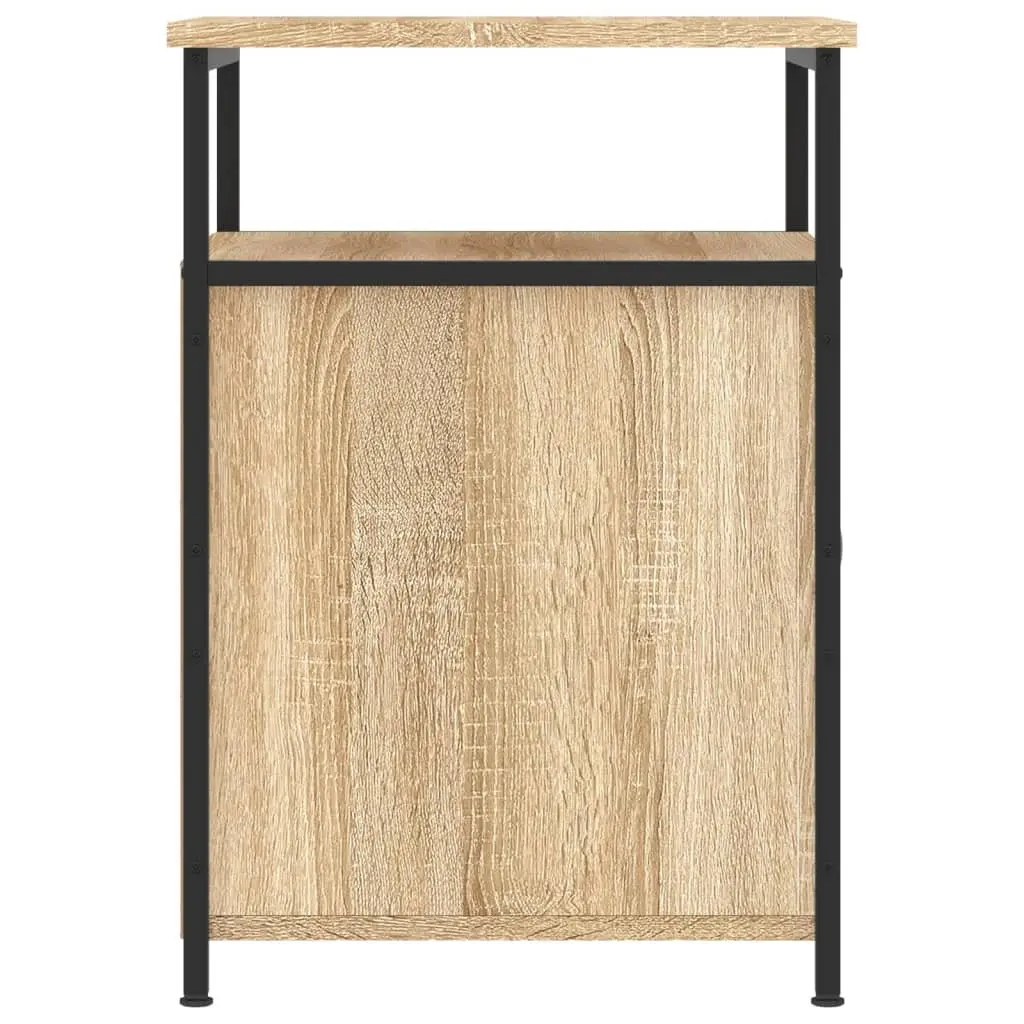 Bedside Cabinets Engineered Wood Iron Frame 40 x 42 x 60 cm Brown 2 pcs