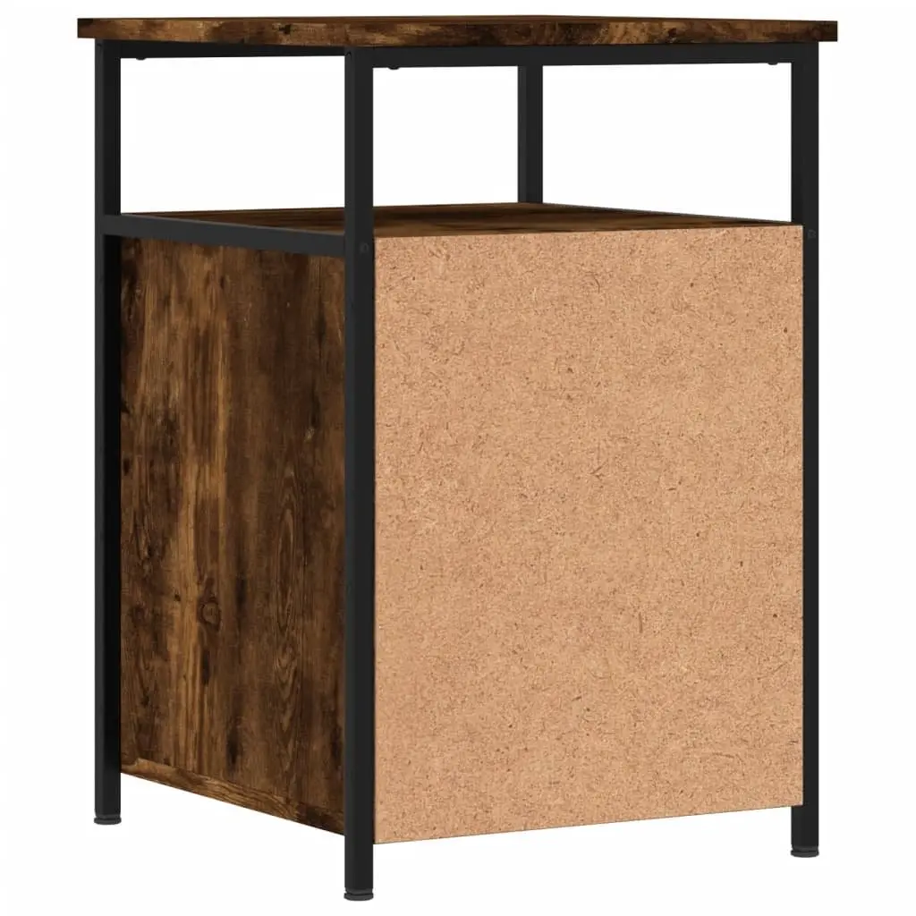 Bedside Cabinet 40x42x60cm Smoked Oak Engineered Wood Storage Side Table 2