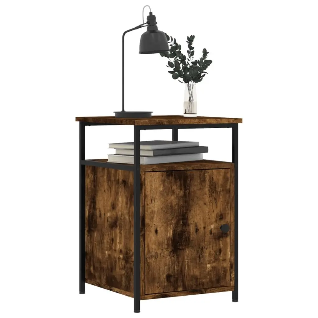 Bedside Cabinet 40x42x60cm Smoked Oak Engineered Wood Storage Side Table 2