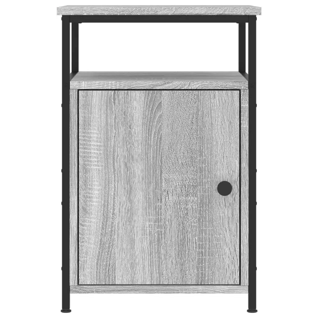 Bedside Cabinets Engineered Wood Grey Sonoma 2 Piece Storage Tables