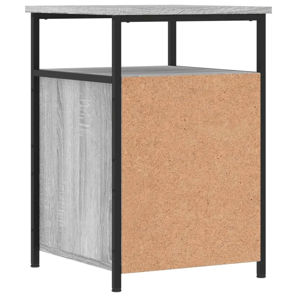Bedside Cabinets Engineered Wood Grey Sonoma 2 Piece Storage Tables