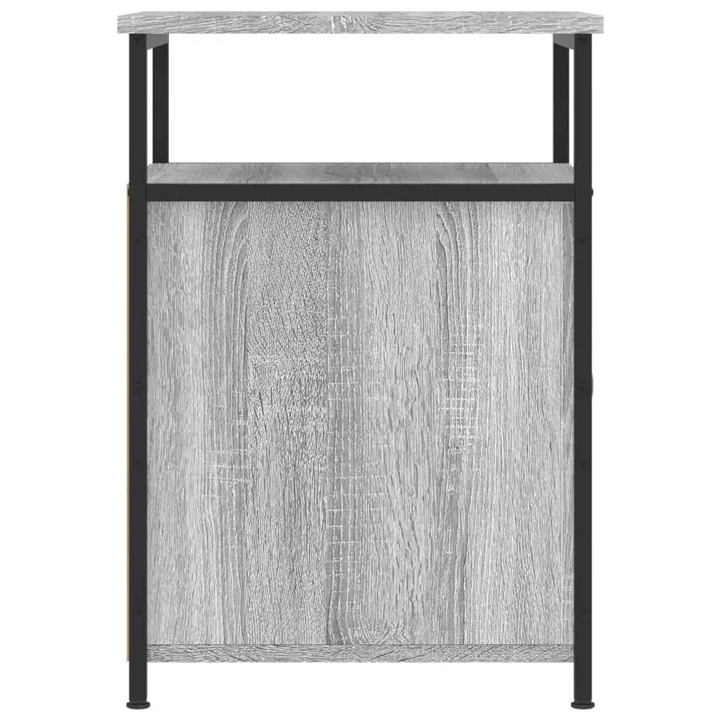 Bedside Cabinets Engineered Wood Grey Sonoma 2 Piece Storage Tables