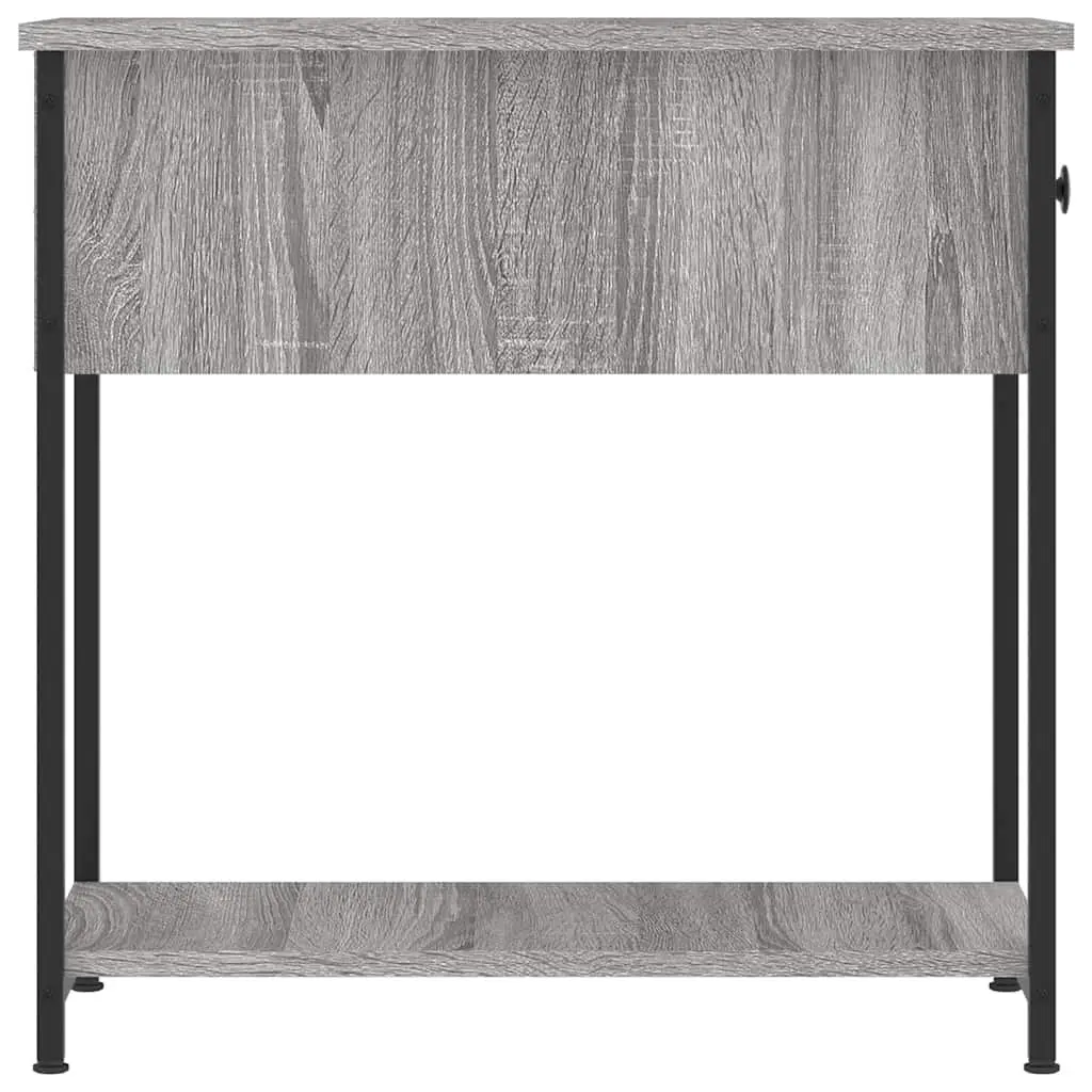 Bedside Cabinets 2 Piece Grey Sonoma Engineered Wood Iron Frame Storage Furniture