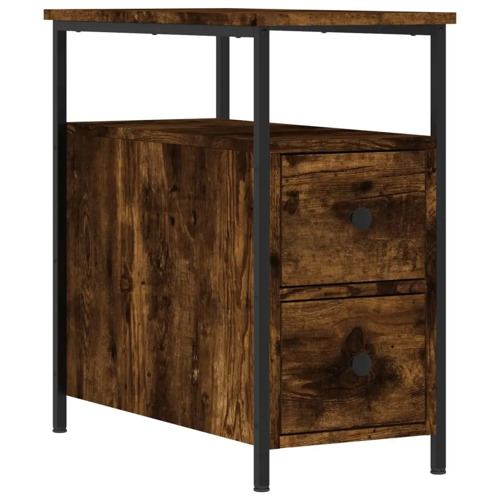 Bedside Cabinets Engineered Wood Smoked Oak 30x60x60 cm 2 Piece