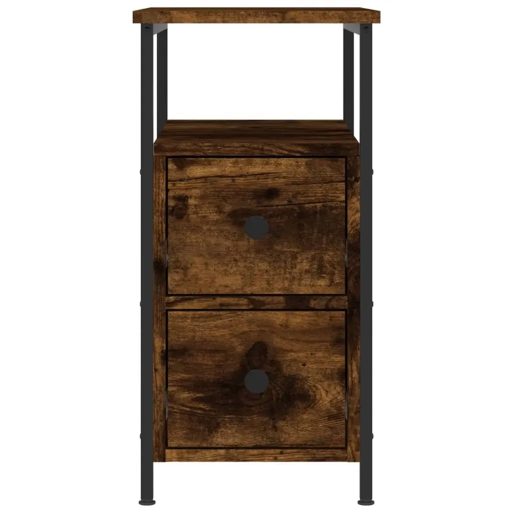 Bedside Cabinets Engineered Wood Smoked Oak 30x60x60 cm 2 Piece