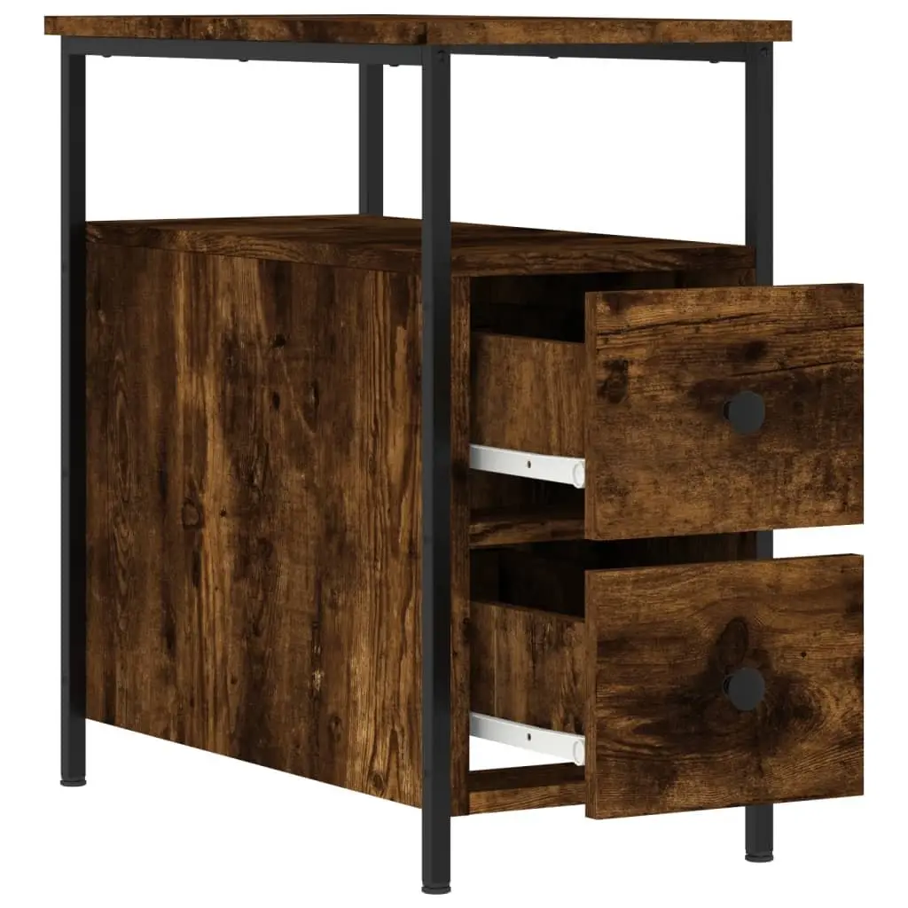 Bedside Cabinets Engineered Wood Smoked Oak 30x60x60 cm 2 Piece