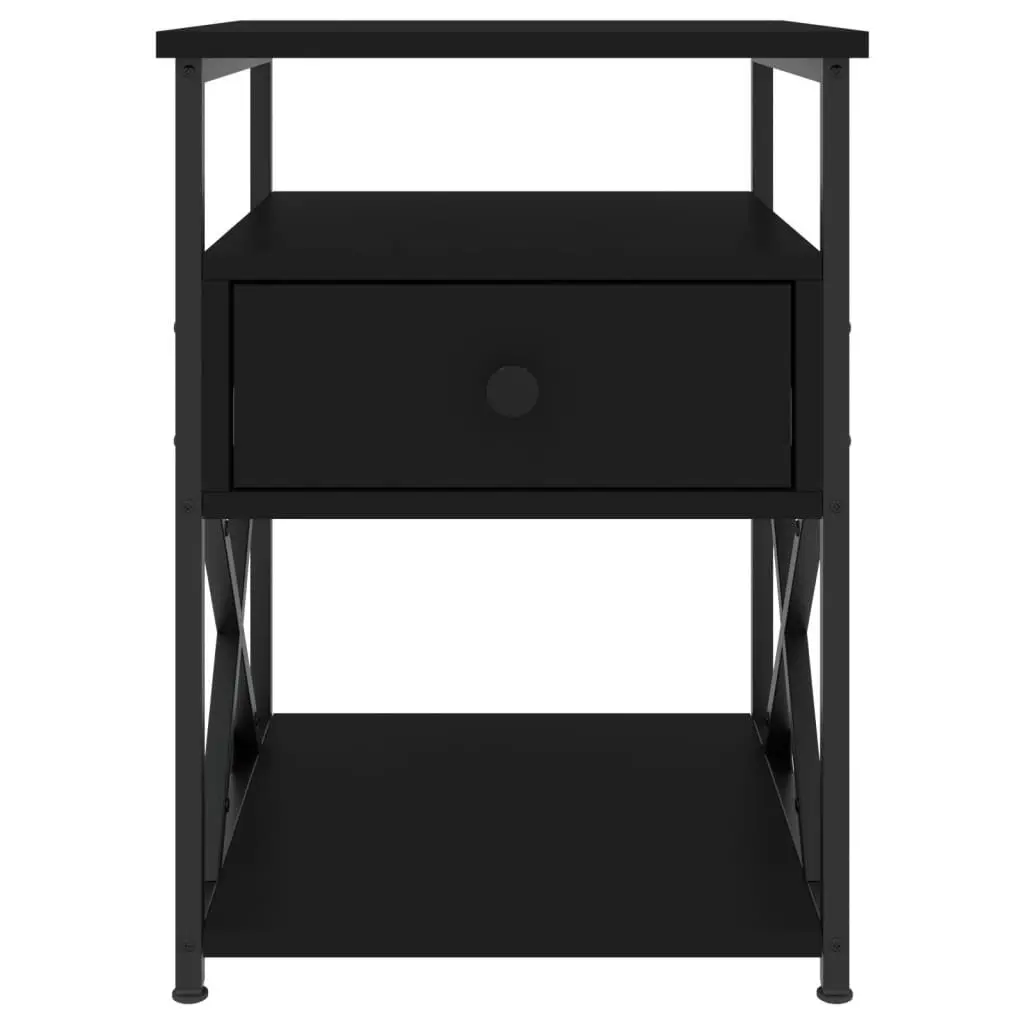 Bedside Cabinet Engineered Wood 40 x 42 x 55 cm Black