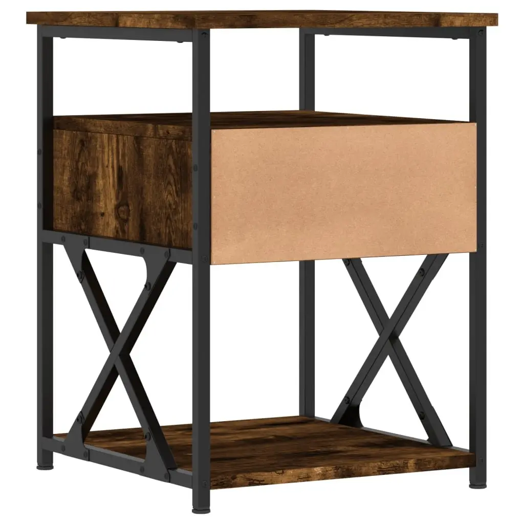 Bedside Cabinets Engineered Wood Brown 2 Piece Storage Side Tables
