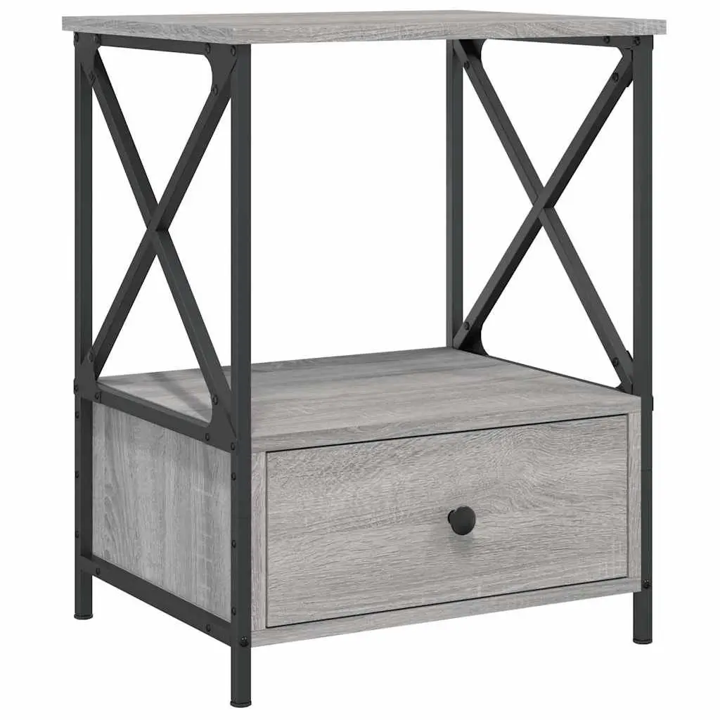 Bedside Tables 2 pcs Grey Sonoma 50x41x65 cm Engineered Wood Nightstand