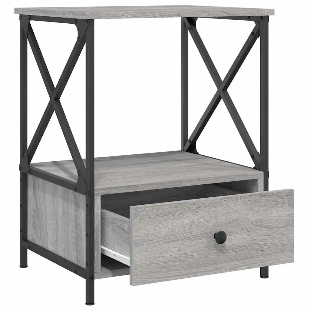Bedside Tables 2 pcs Grey Sonoma 50x41x65 cm Engineered Wood Nightstand