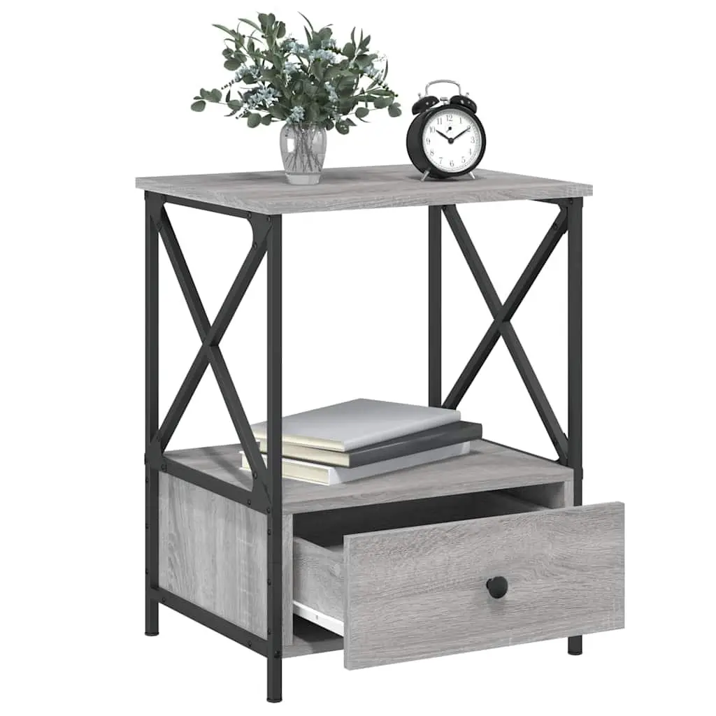 Bedside Tables 2 pcs Grey Sonoma 50x41x65 cm Engineered Wood Nightstand