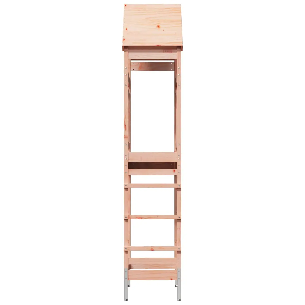 Wooden Climbing Structure Natural Wood Outdoor Play Tower Garden for Kids 53x85x264cm