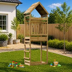 Practical Wooden Outdoor Play Tower for Active Kids