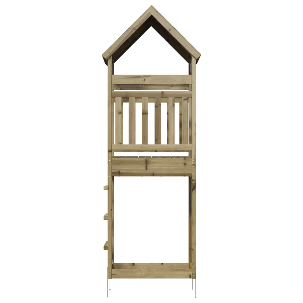 Wooden Outdoor Play Tower Solid Pinewood Brown Rustic Climbing Structure