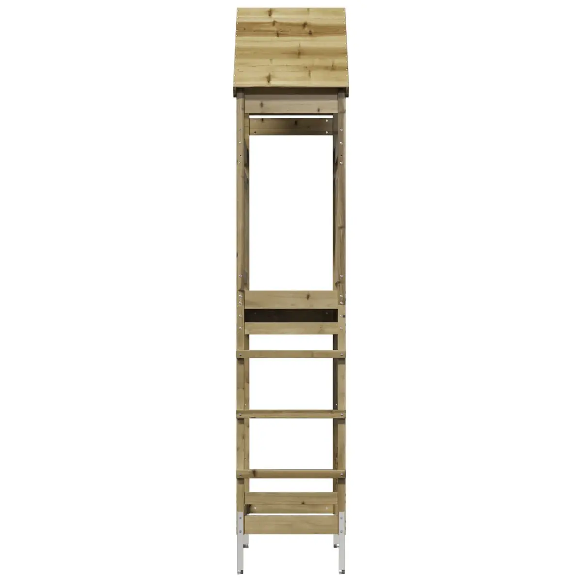 Wooden Outdoor Play Tower Solid Pinewood Brown Rustic Climbing Structure