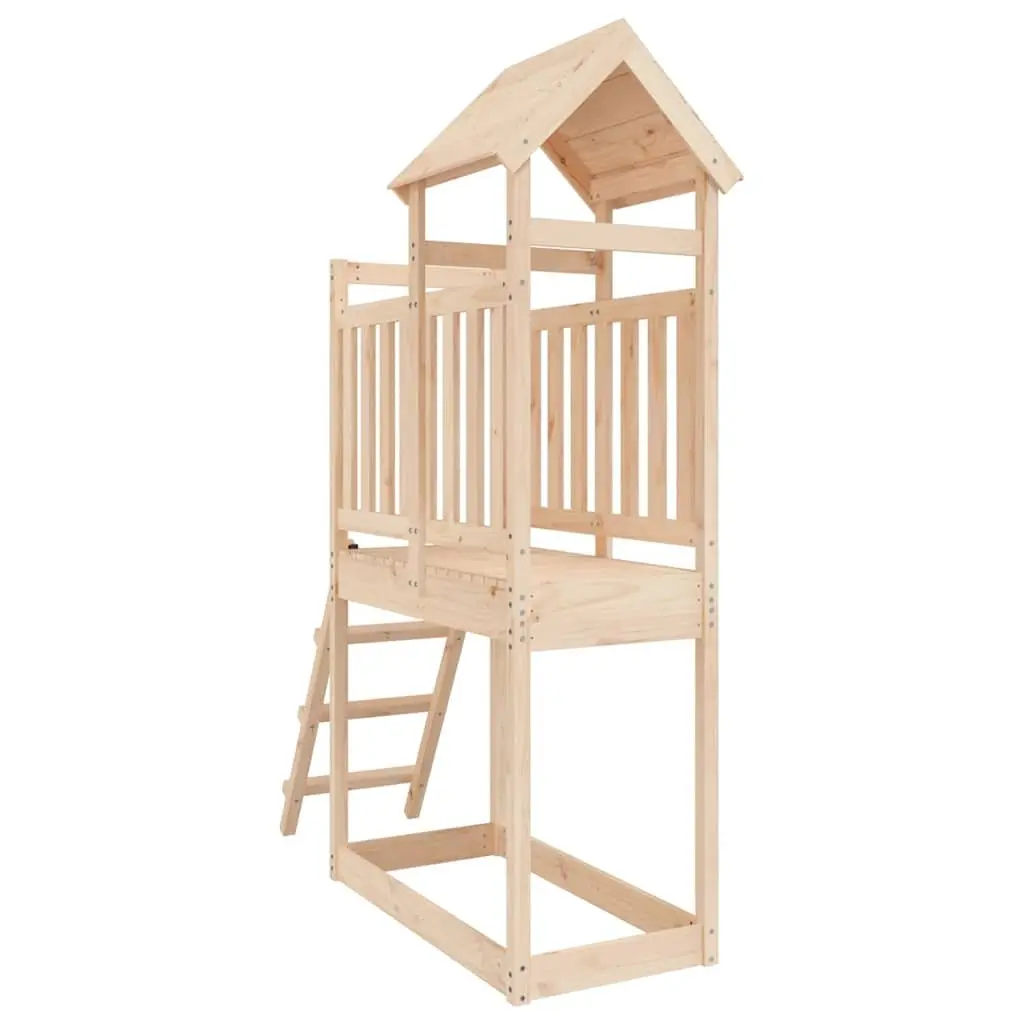Outdoor Playset Brown Solid Pine Wood Garden Equipment 53x110x214cm