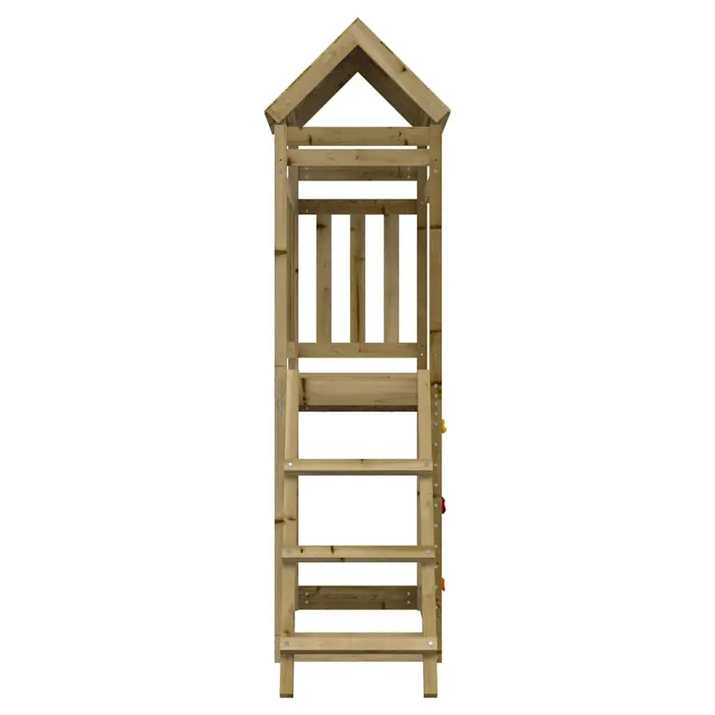 Wooden Outdoor Playset with Climbing Frame Rockwall and Ladder Brown 525x1105x214cm